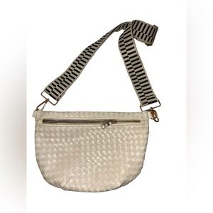 Pretty Simple Woven Westlyn Bum Bag Cream Color.